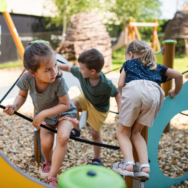 children playing outside
